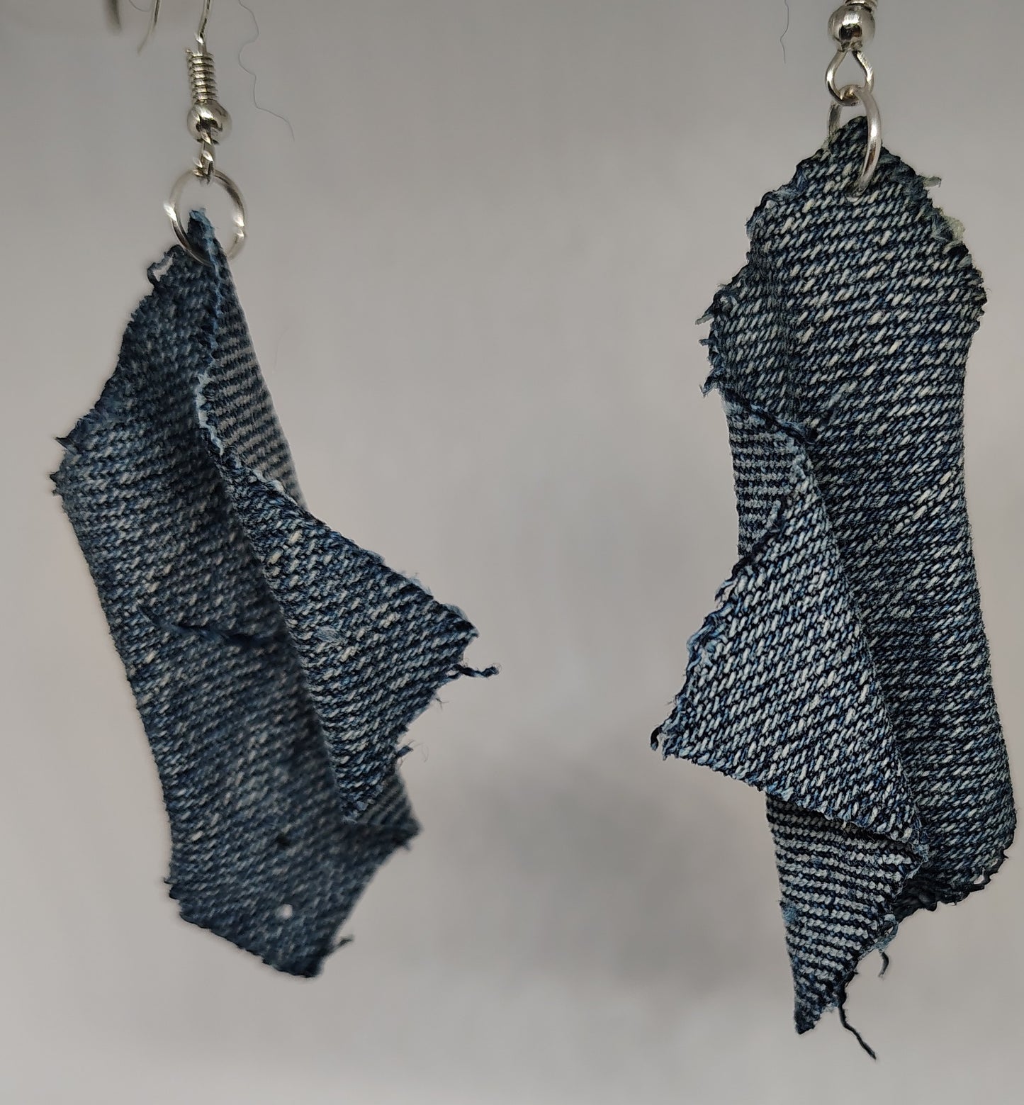 Denim rag earrings