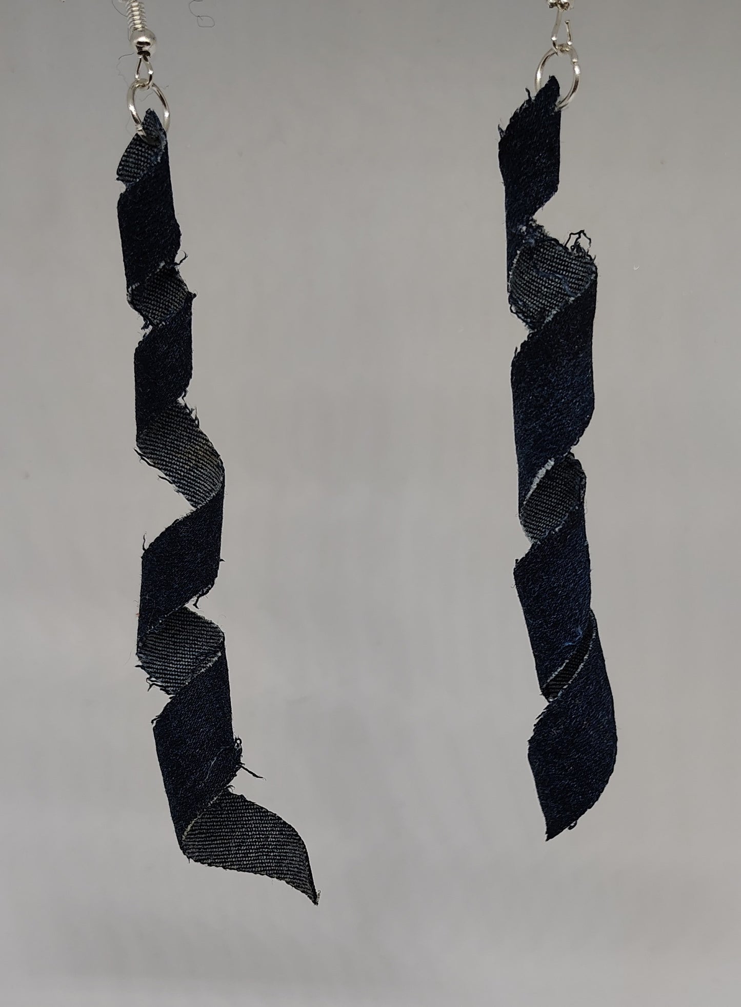 Denim rag earrings