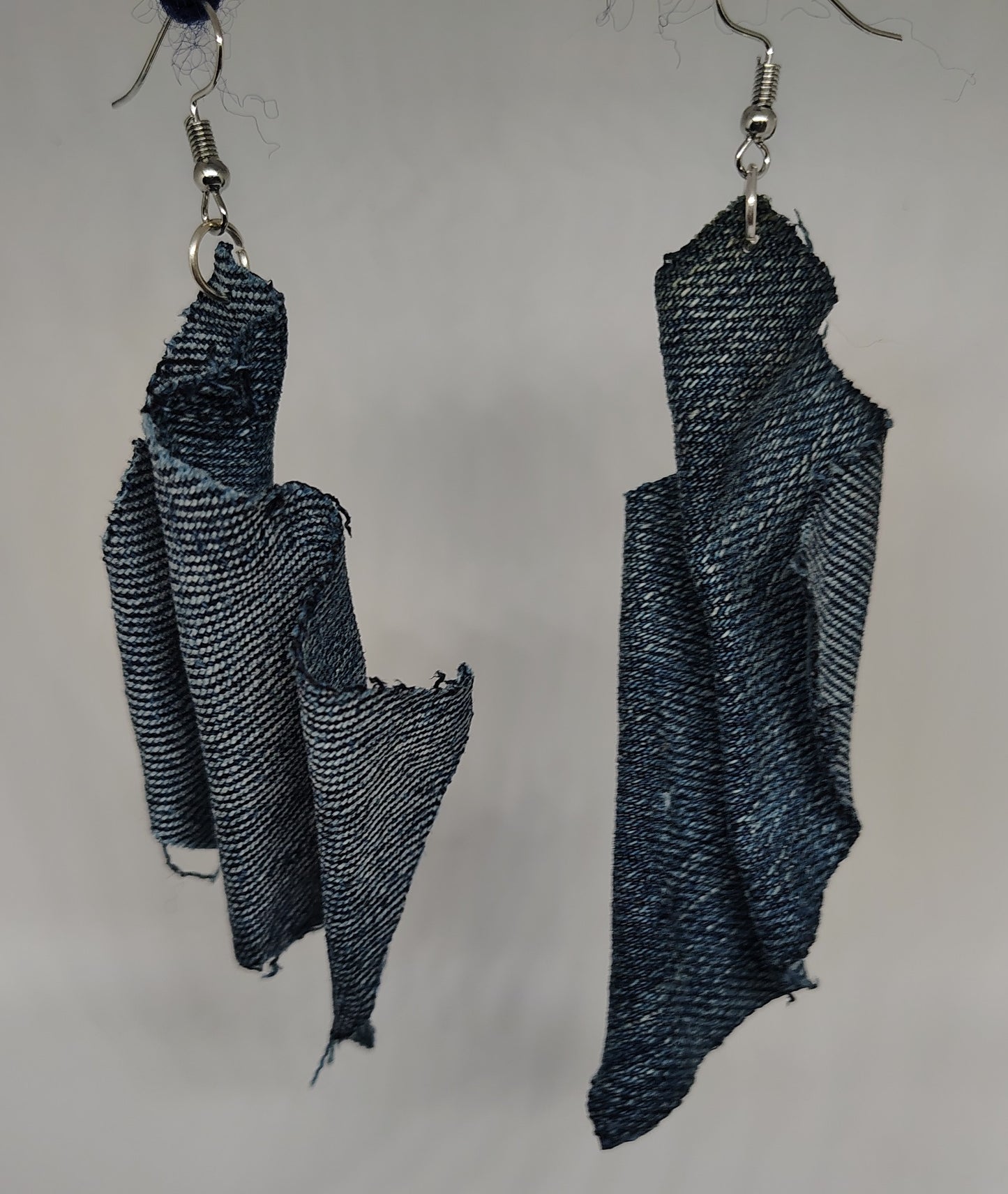 Denim rag earrings