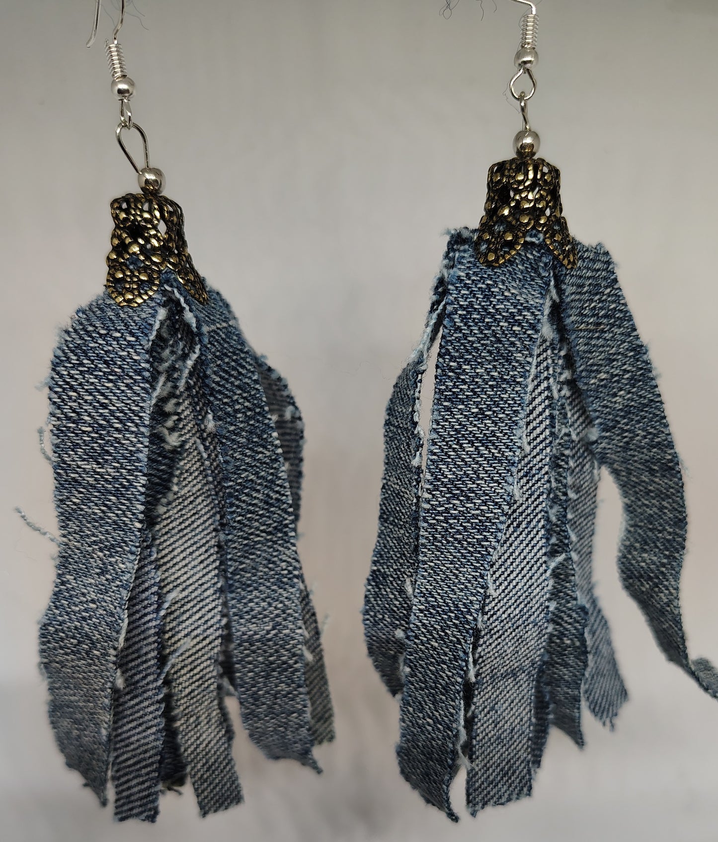 Denim rag earrings