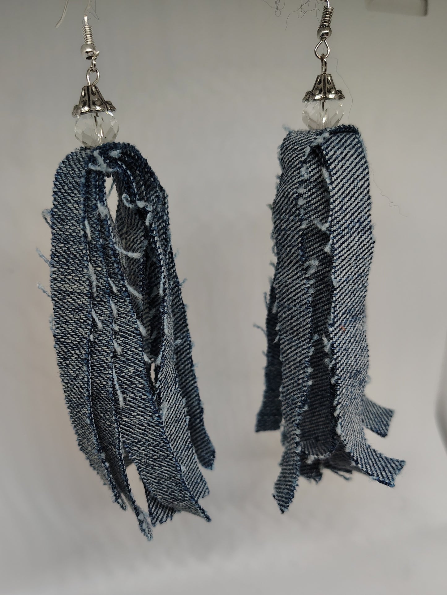 Denim rag earrings