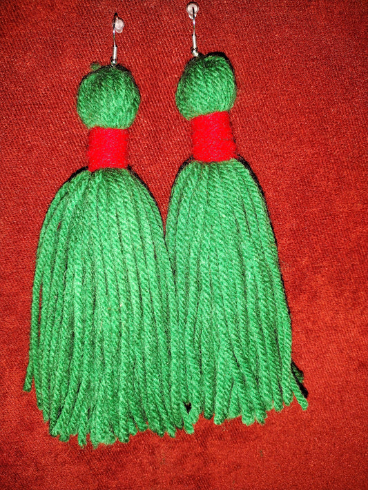 Yarn Christmas Earrings #1
