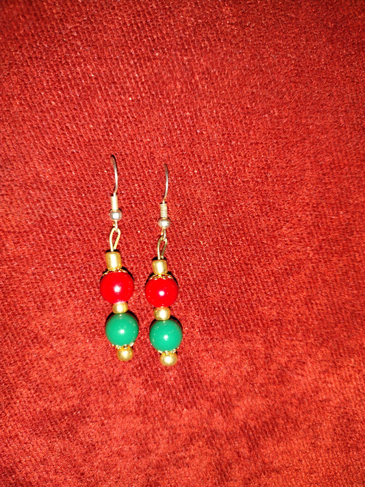 Beaded Christmas Earrings