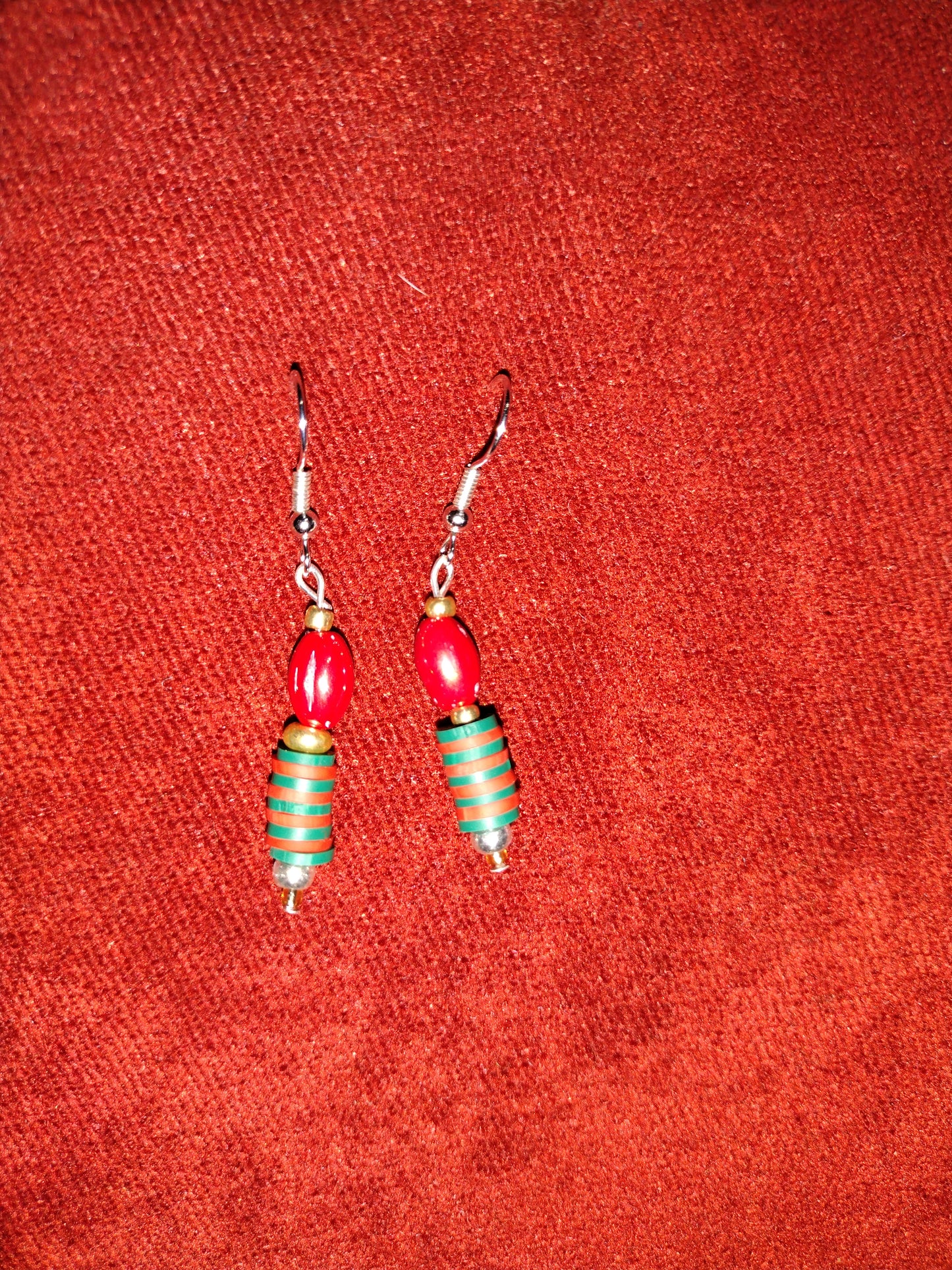 Beaded Christmas Earrings