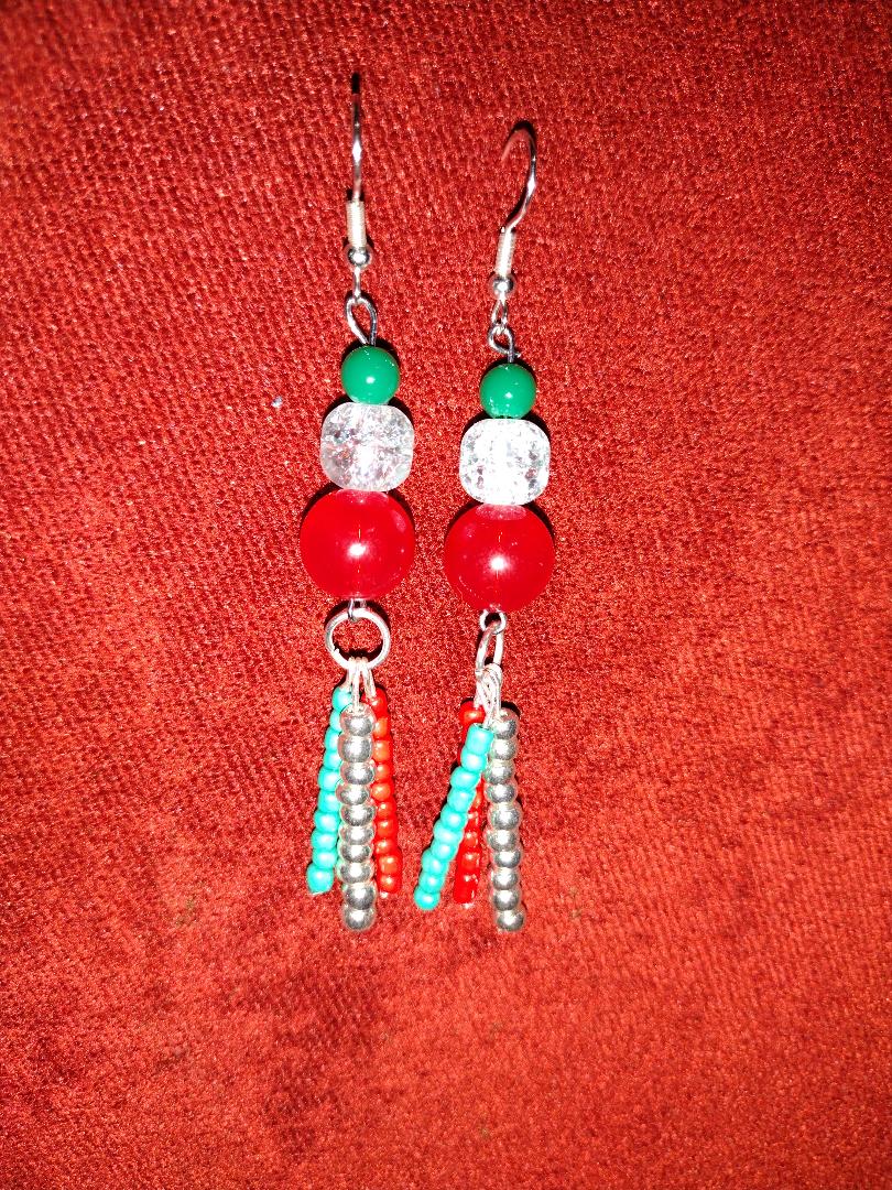 Beaded Christmas Earrings