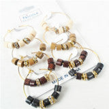 4 pack of 1inch hoop nd beads earrings