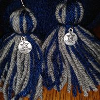 Sport charm yarn earrings