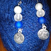 Sport charm yarn earrings