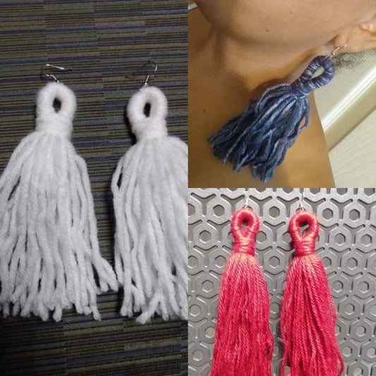 Style 2 yarn tassel earrings