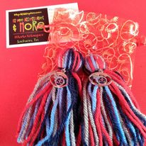 Sport charm yarn earrings