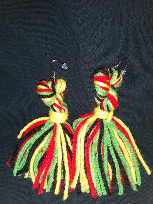 Twist knot tassel earrings